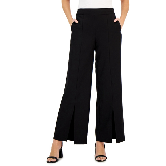 INC International Concepts Pants - INC International Concepts XS Black High Rise Front-Slit Flare Leg Pants NWT